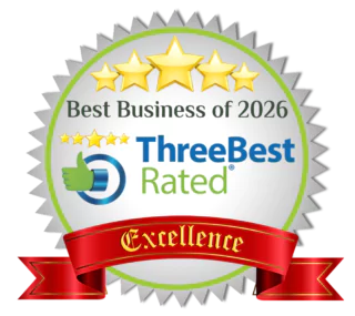 Best Business of 2026 ThreeBest Rated Excellence award